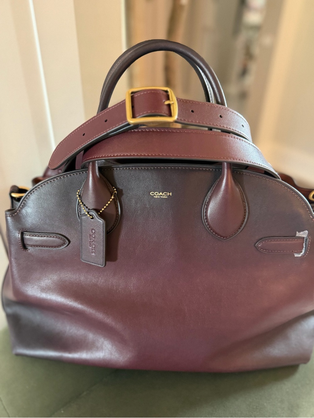NEW COACH “Soft Empire Carryall Bag 40” MERLOT - Picture 5 of 16